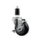 Service Caster 3.5'' SS Black Poly Swivel 1-3/8'' Expanding Stem Caster with Brake SCC-SSEX20S3514-PPUB-BLK-TLB-138 - alternate 1